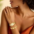 thumbnail image 4 of Watch Bracelet Set for Women, 18K Gold Plated Bracelet Bangle, Luxury Ladies Quartz Wrist Watches Set - 3PCS, Gift for Her (Gift Box Included), 4 of 8