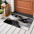 thumbnail image 4 of Black Grey Marble Entryway Rug 2'x3'&nbsp; Non Slip Front Door Mats, Modern Gradient Abstract Aesthetic Entrance Rugs Indoor Outdoor Carpet, Washable Floor Mats Small Area Rug for Bedroom Kitchen, 4 of 8