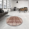 thumbnail image 3 of Ahgly Company Indoor Square Mid-Century Modern Sienna Brown Oriental Area Rugs, 7' Square, 3 of 6