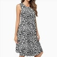 thumbnail image 2 of Trendy Black And White Leopard Print Spring Summer Dresses For Women Fashion Dress Casual Sleeveless Loose Sundress With Pockets, 2 of 4