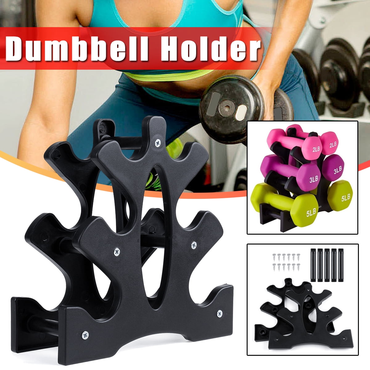 3Tier Dumbbell Storage Rack Dumbbell Holder For Home Fitness Exercise