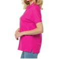 thumbnail image 4 of Basico Fuchsia Polo Collared Shirts For Women 100% Cotton Short Sleeve Golf Polo Shirts For Women and Juniors, 4 of 6