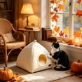 thumbnail image 2 of Cat Dome Bed - Plush Warmth Indoor Cats Sleeping Bed | Winter Thermal Insulation Kitten Resting Nest, Pet Supplies for Small Medium Cats, 2 of 6