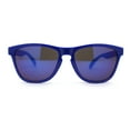 thumbnail image 2 of Kush Mens Retro Sport Keyhole Horn Rim Pop Color Plastic Sunglasses Navy Blue Mirror, 2 of 4