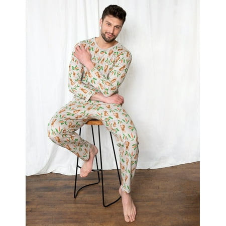 Leveret Mens Two Piece Cotton Pajamas Rabbit L