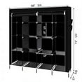 thumbnail image 5 of 67" Clothes Closet, Bingkers Portable Wardrobe Clothes Storage Rack 12 Shelves 4 Side Pockets Black, 5 of 7