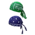 thumbnail image 1 of Gorro pirata para ciclismo, bandana, algodón transpirable y absorbente. Verde azul, 1 of 5