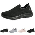 thumbnail image 2 of XIMIN Womens Slip On Increase Height Shoes Tennis Knitting Platform Orthopedic Sneakers Lightweight Comfortable Walking Casual Footwear for Gym Travel Nurse Work Shoes, 2 of 5