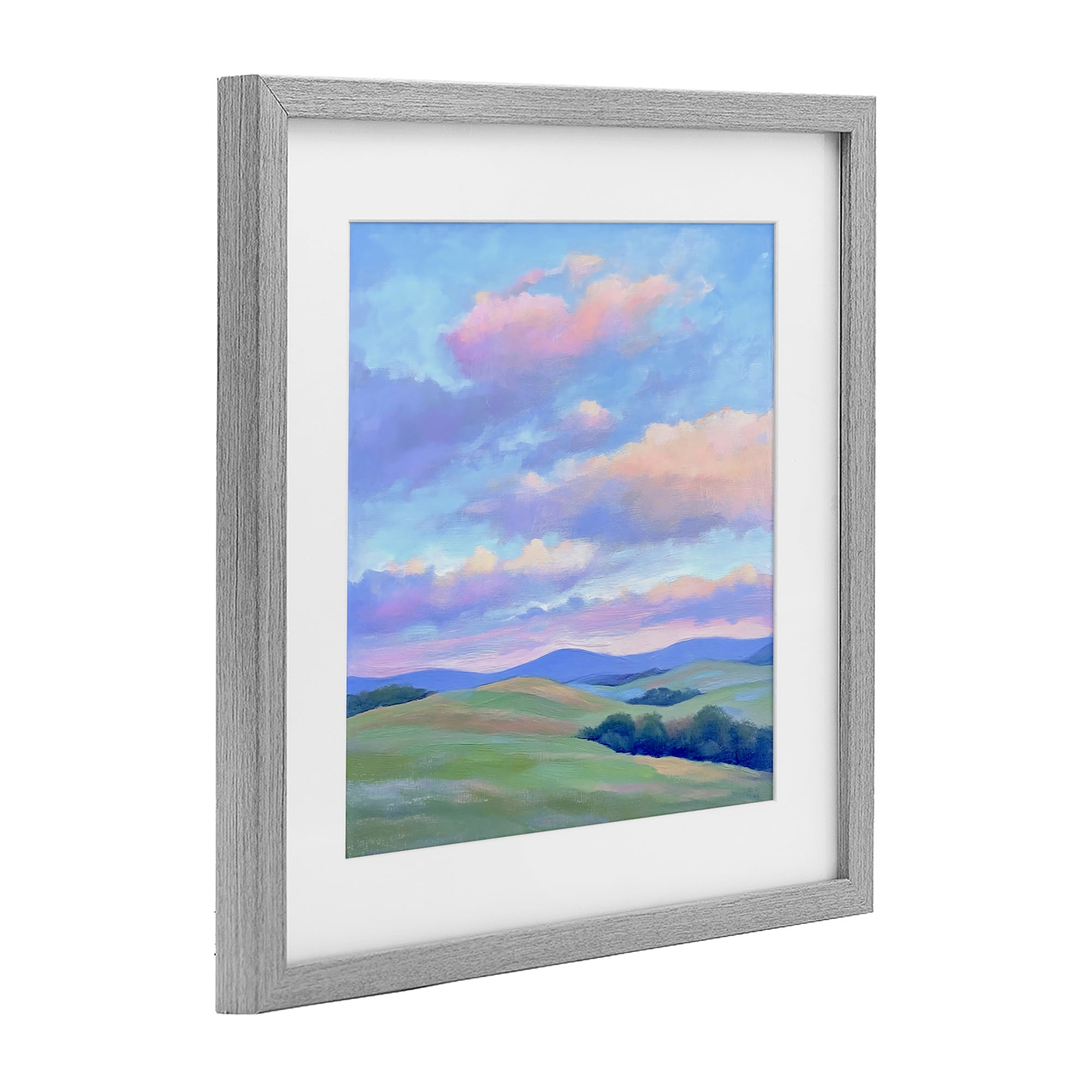 Stupell Industries Rolling Hills with Soft Sunset Gray Framed Print Under Glass, design by Creative Studio