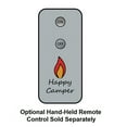 thumbnail image 6 of "Happy Camper" (Olive Green) Moving Flame LED Candle - White Wax - Indoor - 3.5" x 5" - Blow "OFF" / Blow "OFF" - Remote Enabled, 6 of 7