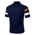 thumbnail image 5 of Sopiago Golf Shirt Mens Casual Short Sleeve Golf Polo Shirts Print Performance Shirt Navy,XL, 5 of 7