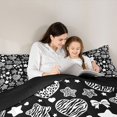 thumbnail image 4 of Feelyou Leopard Print Stars Graffiti Twin Comforter Sets, Fashion Bow Bedding Set, Black White, Black Reversible, 2-Piece, 1 Comforter and 2 Pillowcases, 4 of 7
