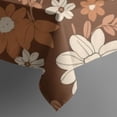 thumbnail image 5 of Brown Daisy Flower Floral Pattern Square Tablecloth,Waterproof Square Table Cover,Wipeable Spillproof Washable Table Cover for Home Kitchen Party Decor 60"x60"(152x152cm), 5 of 6