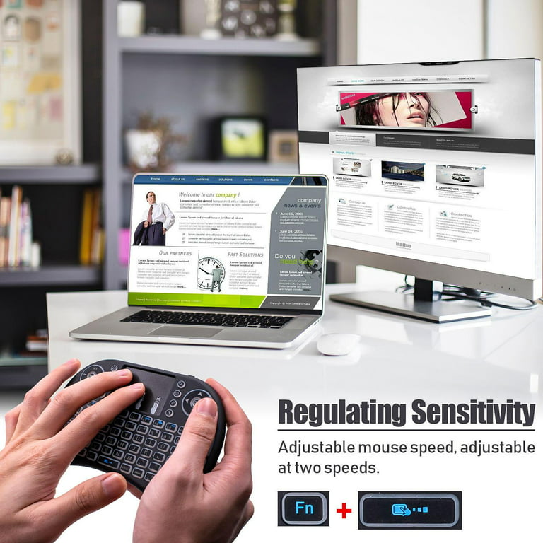Mini Teclado Inalambrico Touchpad Smart Tv Pc Tv Box + Luz, LifeMax*