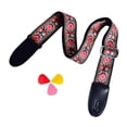 thumbnail image 2 of Bunblic Sangle de Guitare Basse Sangle de Guitare pour Guitare Acoustique Accessoires d'Instrument Pratiques pour Débutant Guitare Basse Guitare Classique Rouge, 2 of 8
