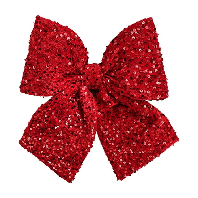 Christmas Tree Decoration Velvet Bow Hanging Ornament 75 cm Red High Density Ribbon Three Dimensional Shape