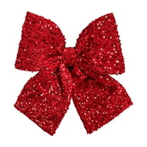 chaungfeng Glitter Christmas Bows, Xmas Velvet Sequins Decoration for Tree Wreaths Gift Holiday Party Indoor and Outdoor, Store Shopping Mall Window Background Wall Decor, 10"x11"