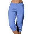 thumbnail image 1 of tarylea Womens Capri Pants Stretchy Drawstring Low Rise Jogger Pants Soft Comfy Lounge Cropped Yoga Pants with Pockets, 1 of 4