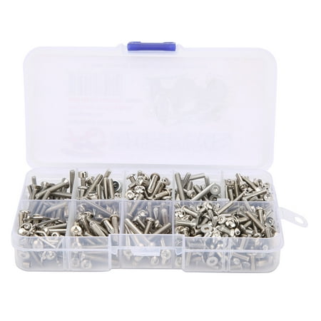 

EBTOOLS Stainless Steel Screw Fittings Screw Stainless Steel Screw Fittings Set Repairing Accessory for Axial SCX10 III 1/10 RC Car