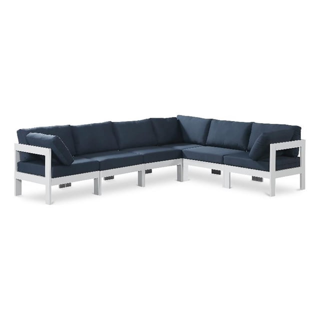 Meridian Furniture Nizuc Sectionnel Modulaire de Patio Extérieur Bleu Marine