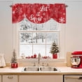 thumbnail image 2 of Winter Snowflakes Tie Up Valances Curtain, Christmas Winter Snow Xmas Red Adjustable Rod Pocket Short Window Treatment Tie Up Curtains Valances for Kitchen Living Room Bathroom 54x18 Inches, 2 of 9
