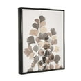 thumbnail image 3 of Stupell Industries Modern Ginkgo Leaf Arrangement Translucent Brown Grey Leaves Jet Black Framed Floating Canvas Wall Art, 24x30, by Albert Koetsier, 3 of 5