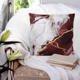 thumbnail image 3 of 24x24 Pillow Covers Set of 2, Marble Red Throw Pillow Covers Decorative Couch Cushion Case, Modern Abstract Gold White Brick Stone Motif Microfiber Square Pillowcases for Bedroom Car Living Room, 3 of 7