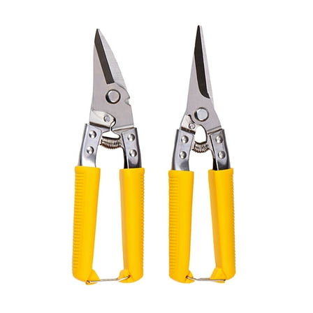 WHAMVOX 1Pcs Yellow Tin Snips for Metal Fabrication Tools Safety Buckle 11.4*2.2in
