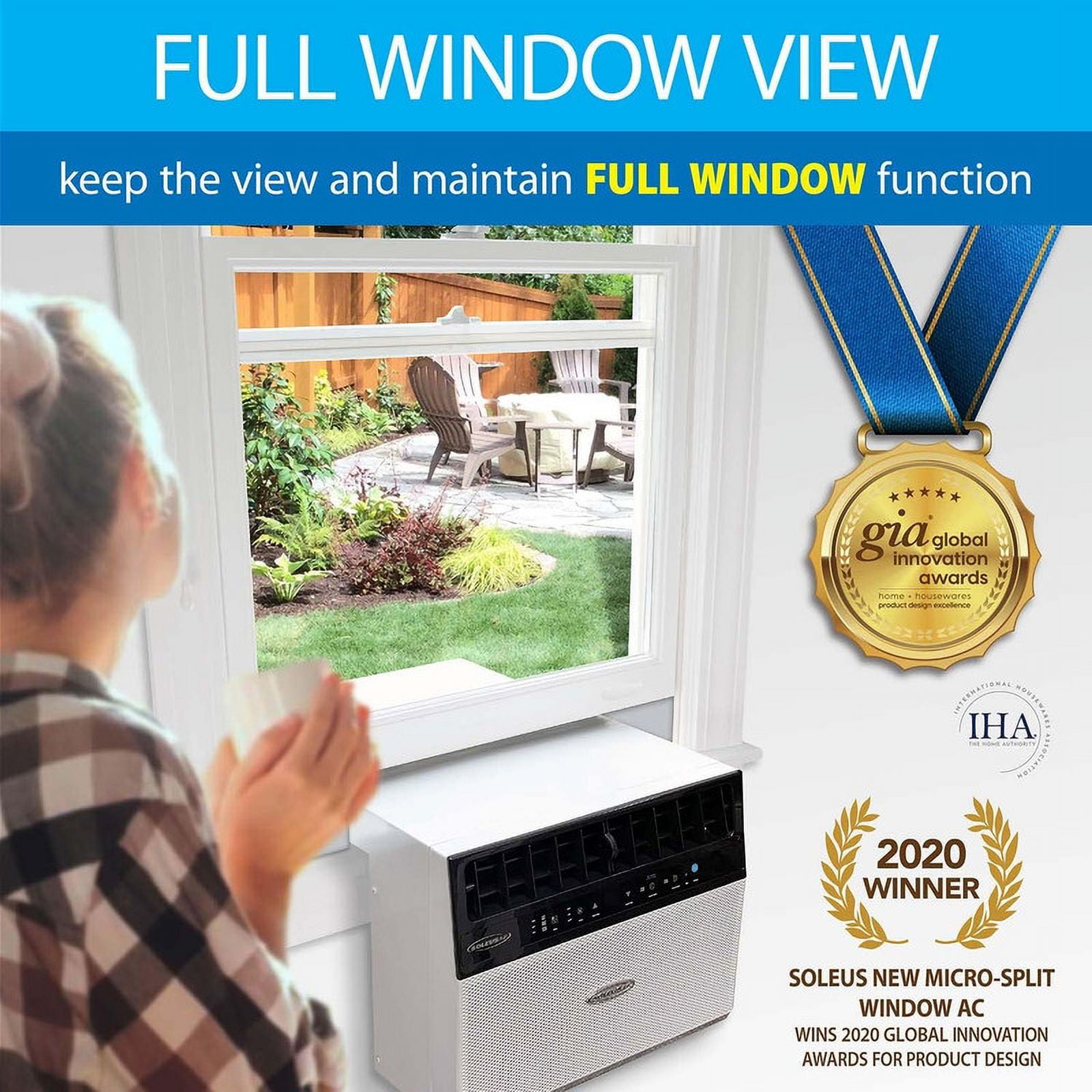 Restored Soleus Air 8,000 BTU Saddle Window Air Conditioner with Wi-Fi (Refurbished)