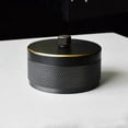 thumbnail image 1 of 1pices Black Ashtray With Lidoutdoor Smokeless Ashtray With Cover Ashtray Set Outdoor Terrace Metal Cigarette Butt Container Brass Odorless Deodo, 1 of 5