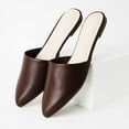 thumbnail image 6 of J. Adams Lennox Mules Sandals for Women - Comfortable Black Vegan Leather Pointed Toe Slides Sandals, 6 of 6