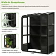 thumbnail image 4 of EUROCO 78" Wood Large Greenhouse Cold Frame, Portable Walk-in Outdoor Greenhouse with Openable Roof, 4 Independent Skylights and 2 Folding Middle Shelves, Black, 4 of 8
