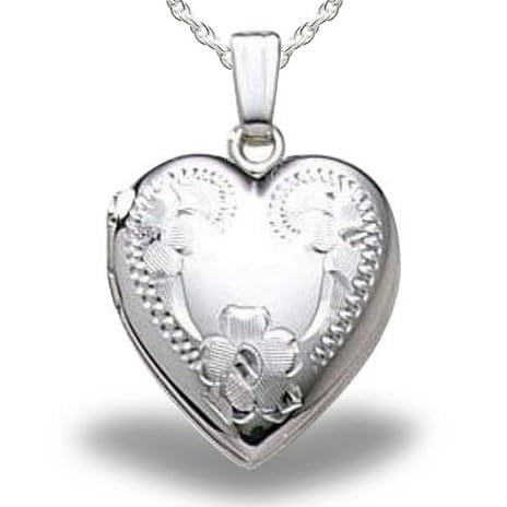 PicturesOnGold.com Sterling Silver Small Heart Photo Locket - 1/2 x 1/2 Inch