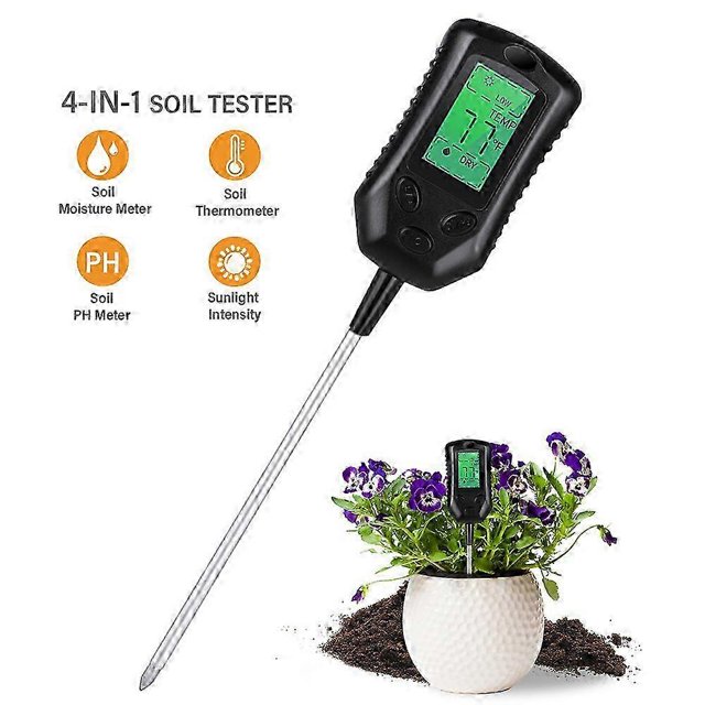 2025 Multifunctional High Accurancy Soil PH Tester Soil Moisture/PH/Temperature Sunlight Intensity Testers Garden Planting Soil Detector Soil PH Test