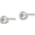 thumbnail image 2 of Sterling Silver 4mm Cz Round Bezel Stud Earrings (4 X 4) Made In Thailand qe3173, 2 of 5