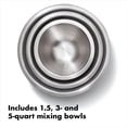 thumbnail image 2 of OXO 1107600 Bon Grips 3 Pièces Inox Set de Bol de Mélange, Blanc, 2 of 5