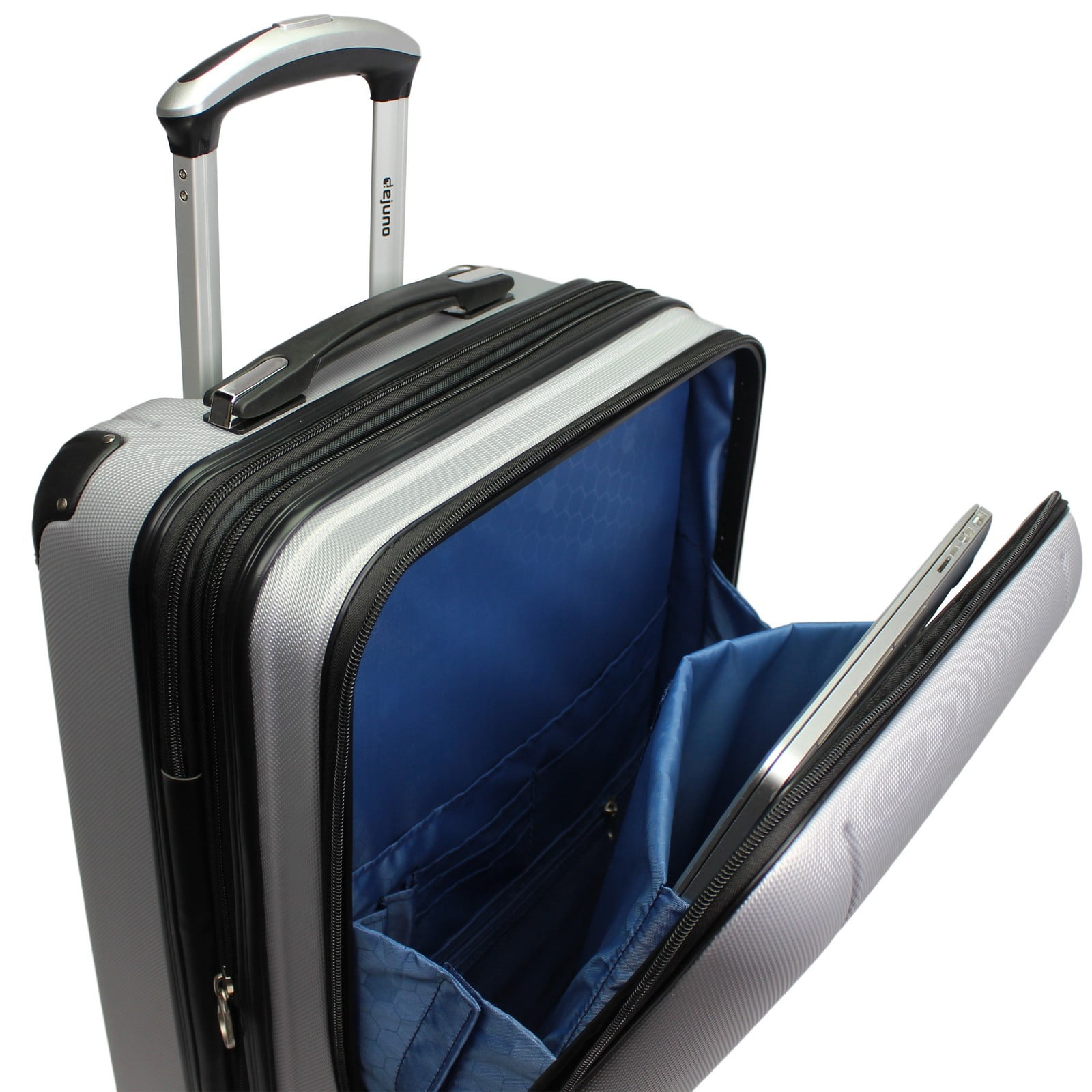 Dejuno Compact Hardside 20-Inch Carry-on Luggage with Laptop Pocket - Silver