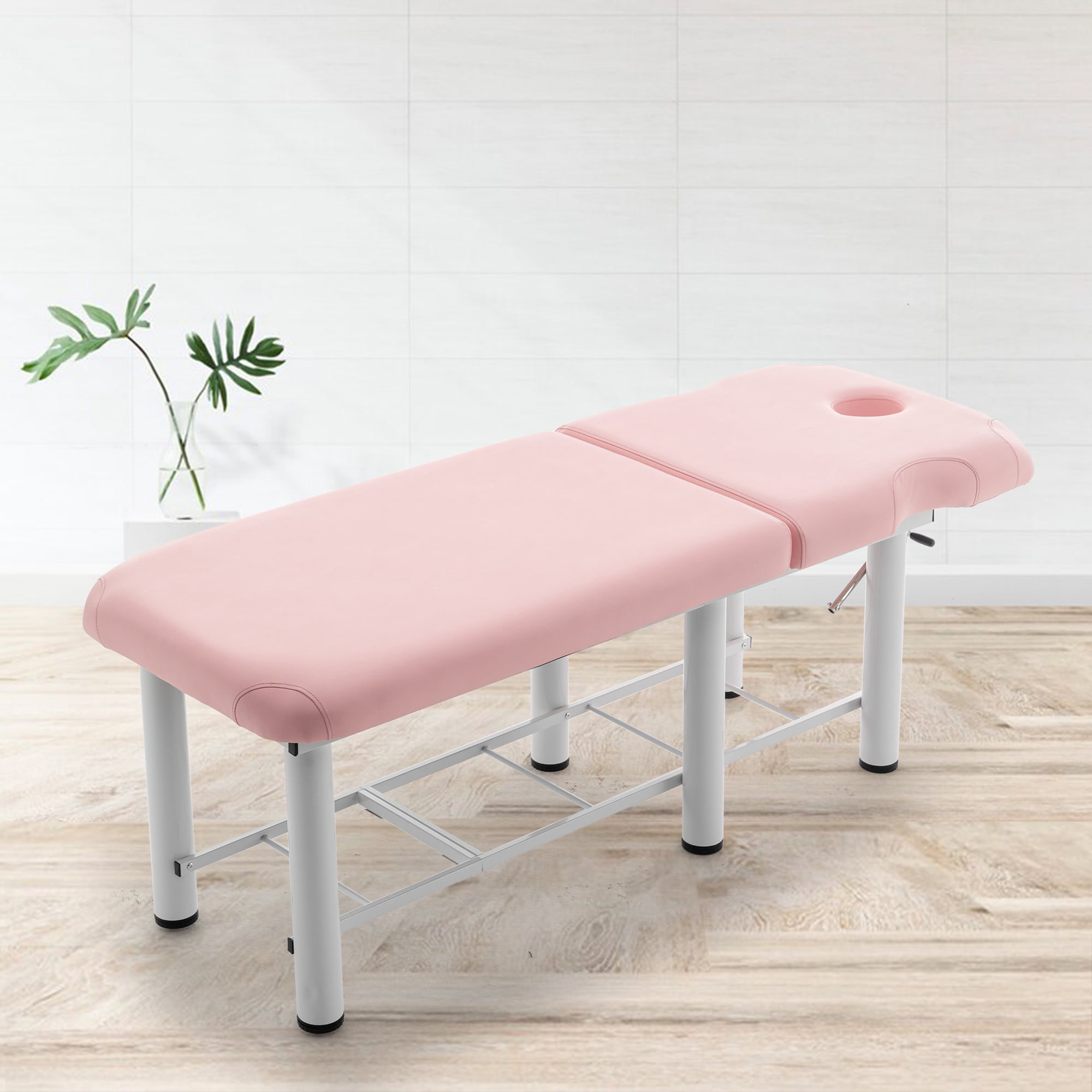 Miniyam 73.7" x 27.56" x 27.17" Professional Massage Table – Adjustable Backrest, Removable Headrest, Bottom Storage, Memory Foam Layer – White