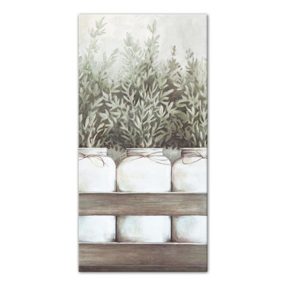 Creative Products Mason Jar Greenery 10x20 Canvas Wall Art