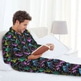 thumbnail image 6 of Fuzoiu Snails 1 Print Men's Long-Sleeved Pajama,Lounge Button Down Nightwear,Mens Notch Collar Pajama Set -Small, 6 of 7