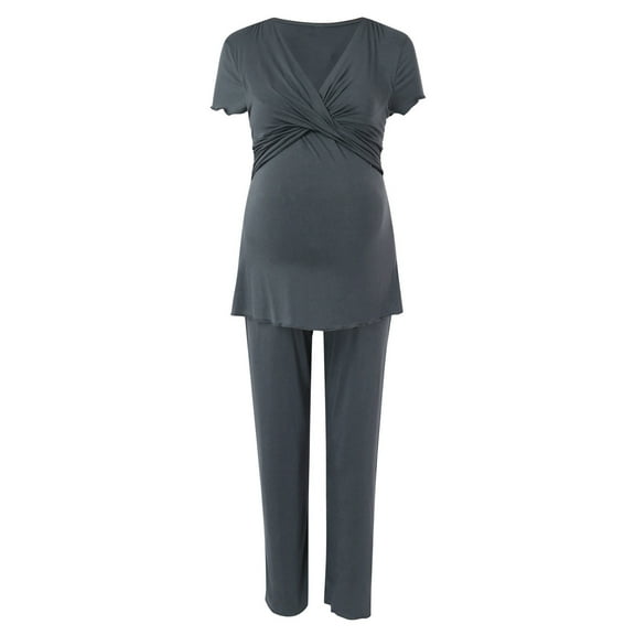 Celivon Womens Maternity Nursing Pajama Set Breastfeeding Sleepwear Set