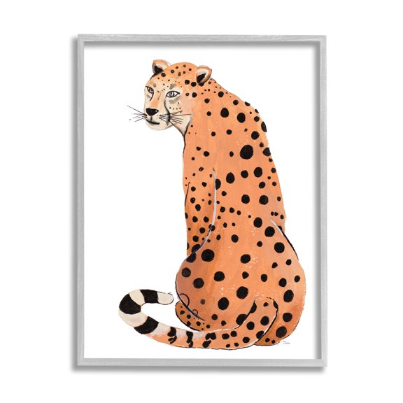 Stupell Industries Orange Jungle Cat Bold Spots Safari Animal, 16 x 20, Designed by Patricia Pinto