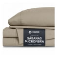 thumbnail image 1 of Juego de Sábanas Matrimonial de Microfibra Esquimal, Hipoalergénicas para Colchones de hata 40 cm alto , Granola, 1 of 7