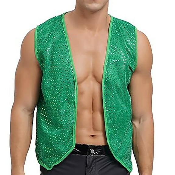 TAIAOJING Men's Carnival Vest St. Patrick's Day Vest Performance Vest