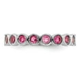 thumbnail image 4 of Auriga Fine Jewelry 925 Sterling Silver Pink Tourmaline Eternity Ring for Women Size 6, 4 of 6