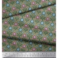 thumbnail image 3 of Soimoi Rayon Fabric Leaves & Floral Artistic Print Sewing Fabric Yard 56 Inch Wide, 3 of 3