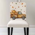 thumbnail image 2 of Chair Covers Set of 6 Pumpkin Truck Fall Maple Leaf Linen Vintage Thanksgiving Chair Back Covers Stretch Removable Washable Slipcovers Seat Protector for Dining Room Kitchen Party Decor, 2 of 5