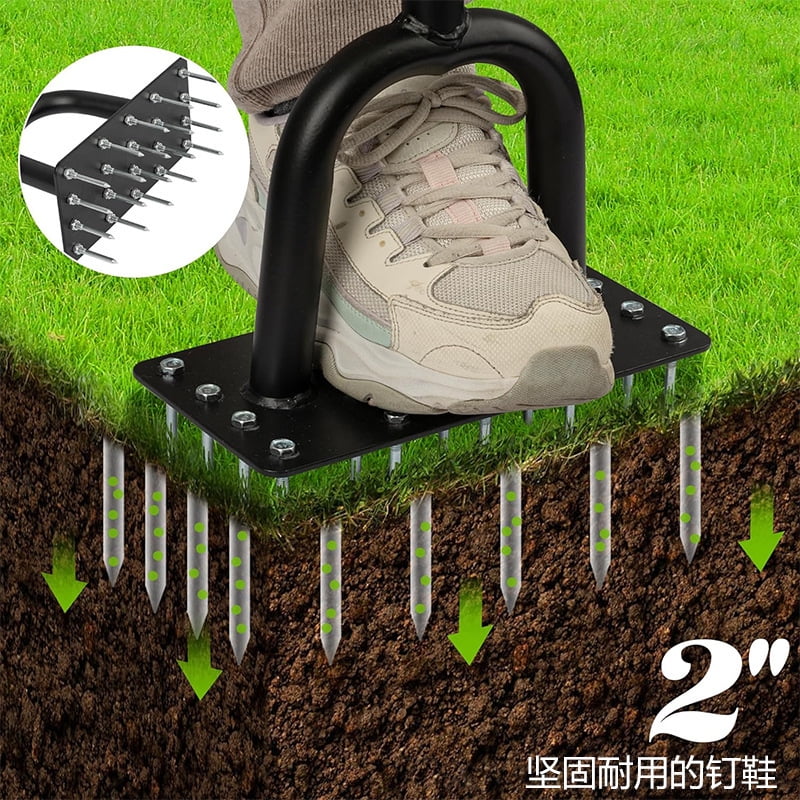 BN-LINK Manual Lawn Aerator,20 Spikes Lawn Aerator Tool,Efficient Grass Aerator for Yard, Garden, Lawn Aeration, Soil Loosening