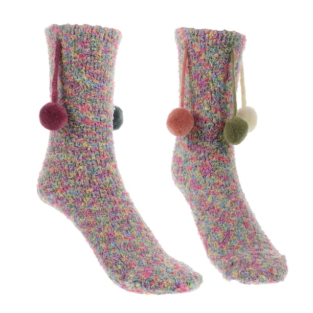 1 par de calcetines para dormir de lana coral gruesa y cálida para invierno y otoño