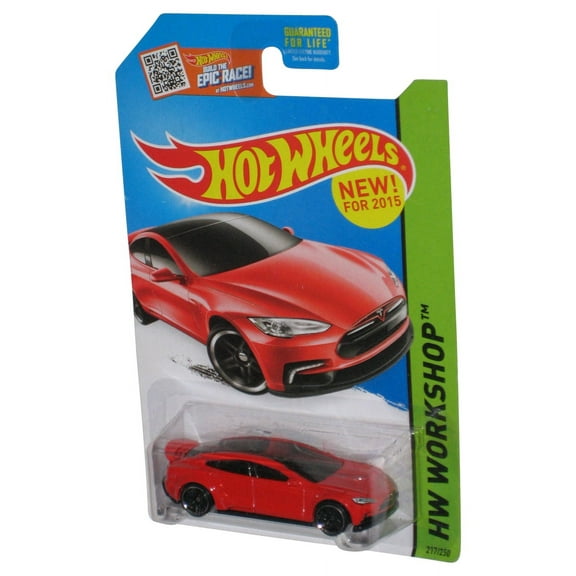 Hot Wheels HW Workshop (2015) Red Tesla Model S Toy Car 217/250